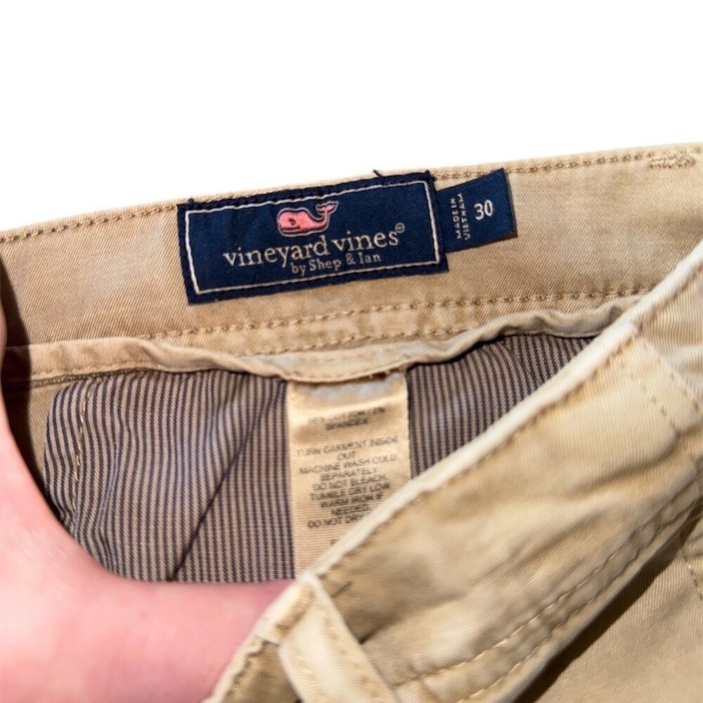 Vineyard Vines Chino Shorts Mens 30 Beige Flat Front 4-Pocket Casual Golf - Picture 4 of 5